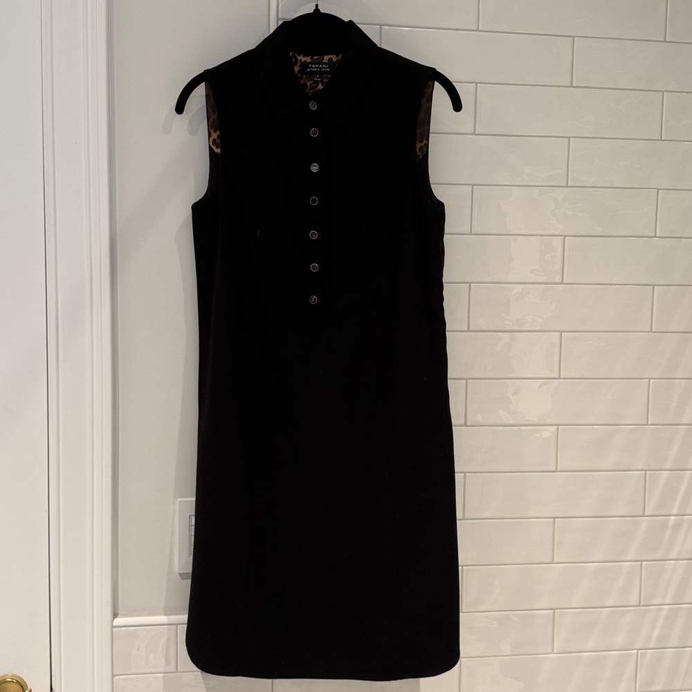 Black Sleeveless Button-Up Dress